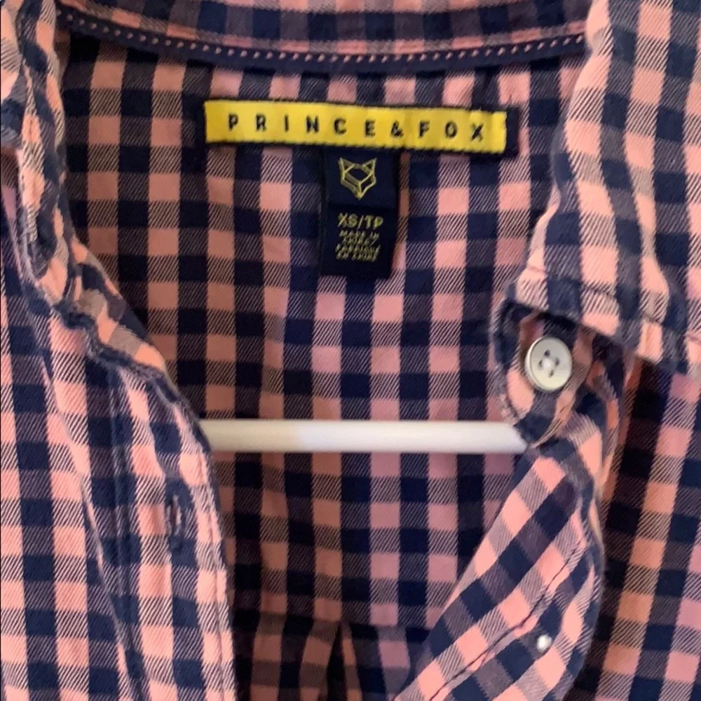 Prince & Fox soft blue/pink button-down flannel
